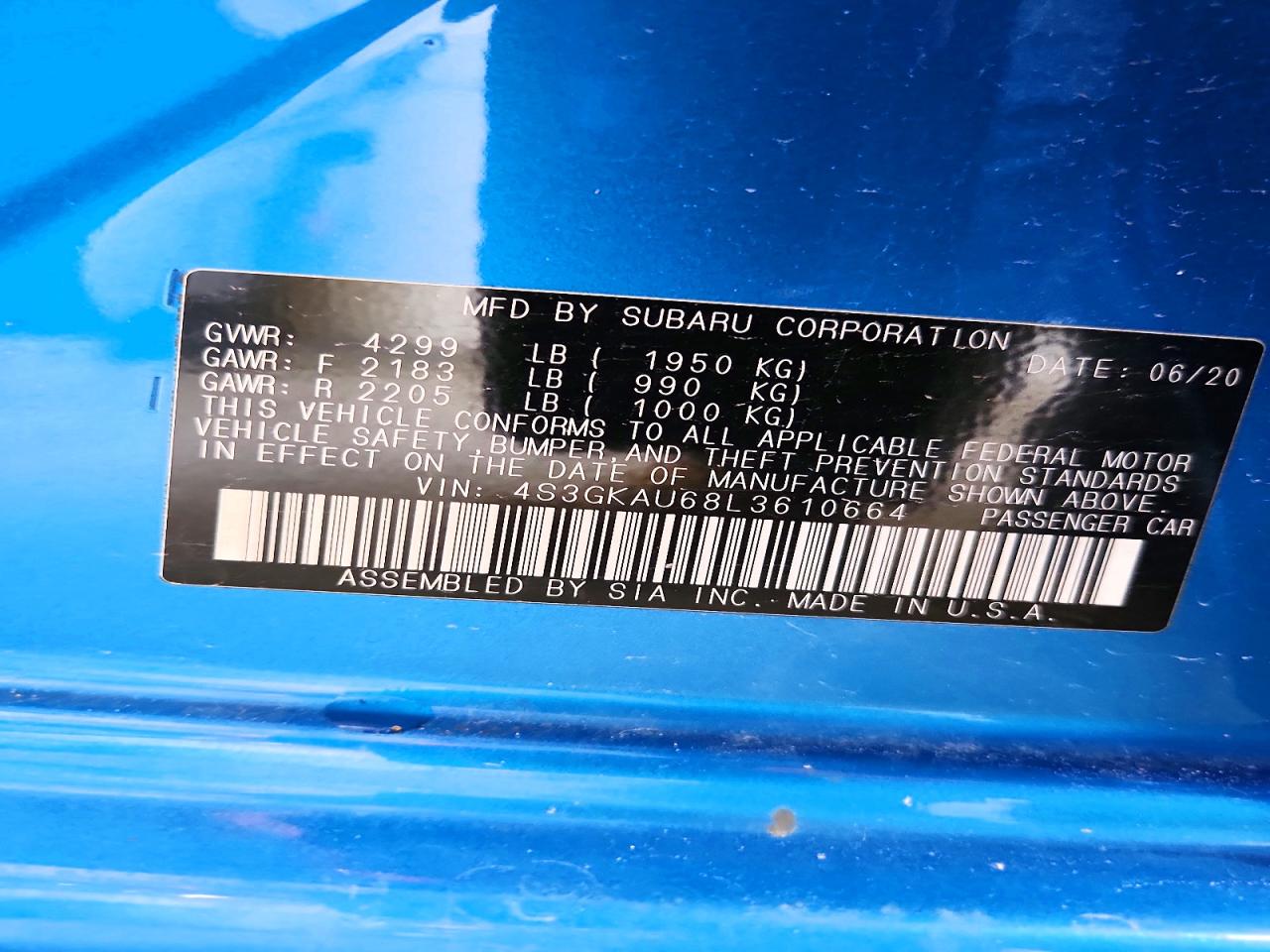 2020 SUBARU IMPREZA