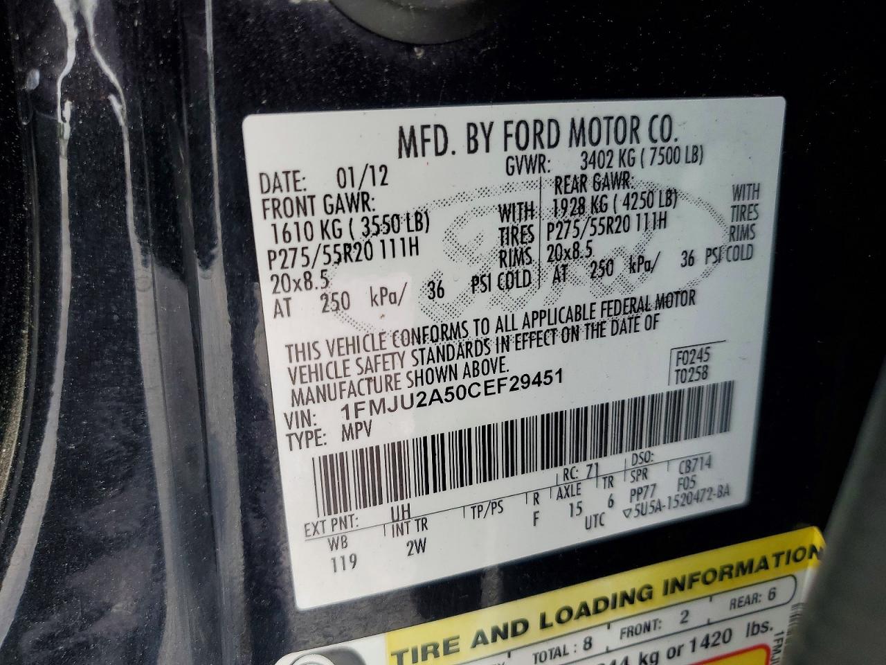 2012 FORD EXPEDITION
