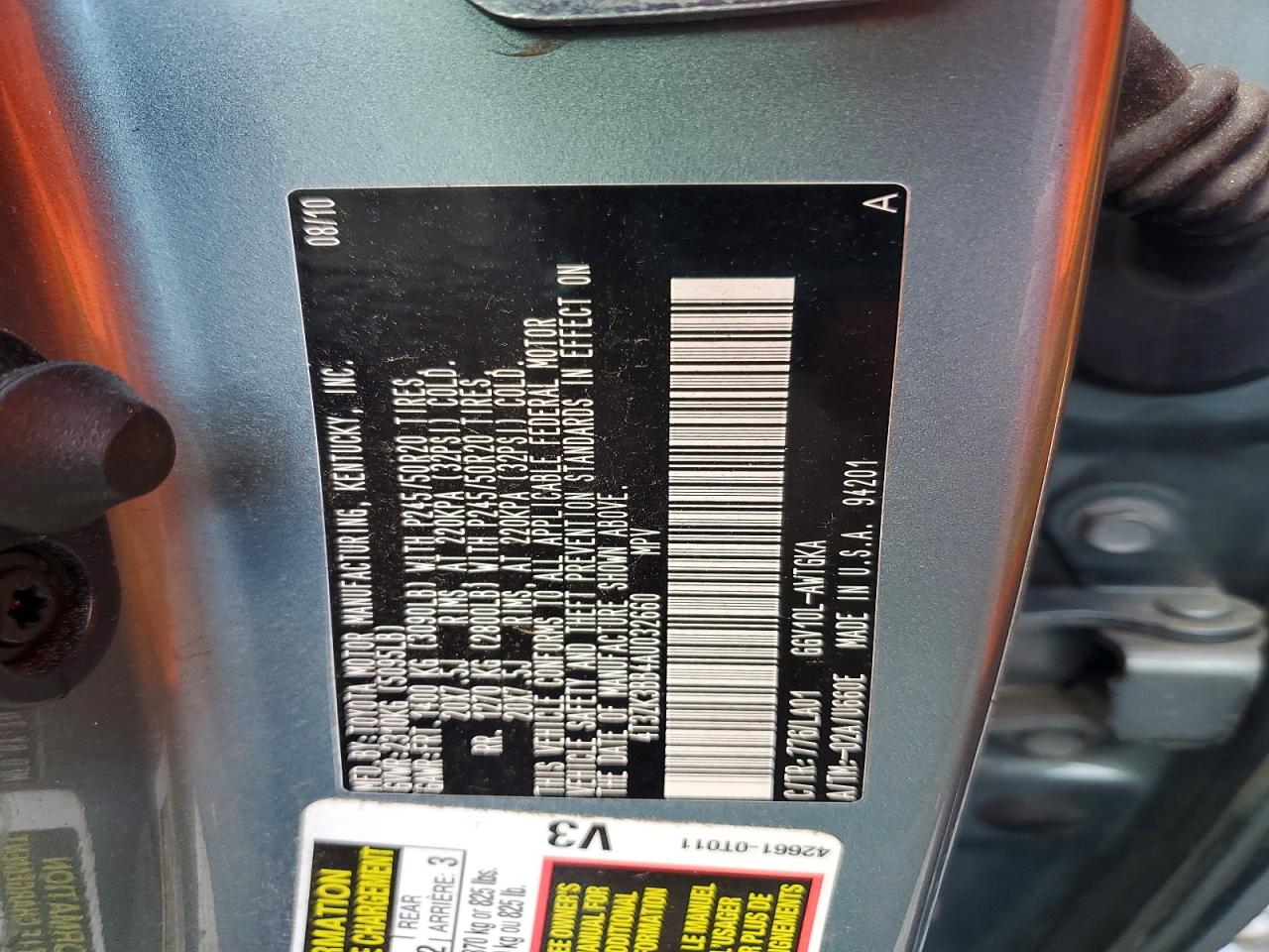 2010 TOYOTA VENZA FWD