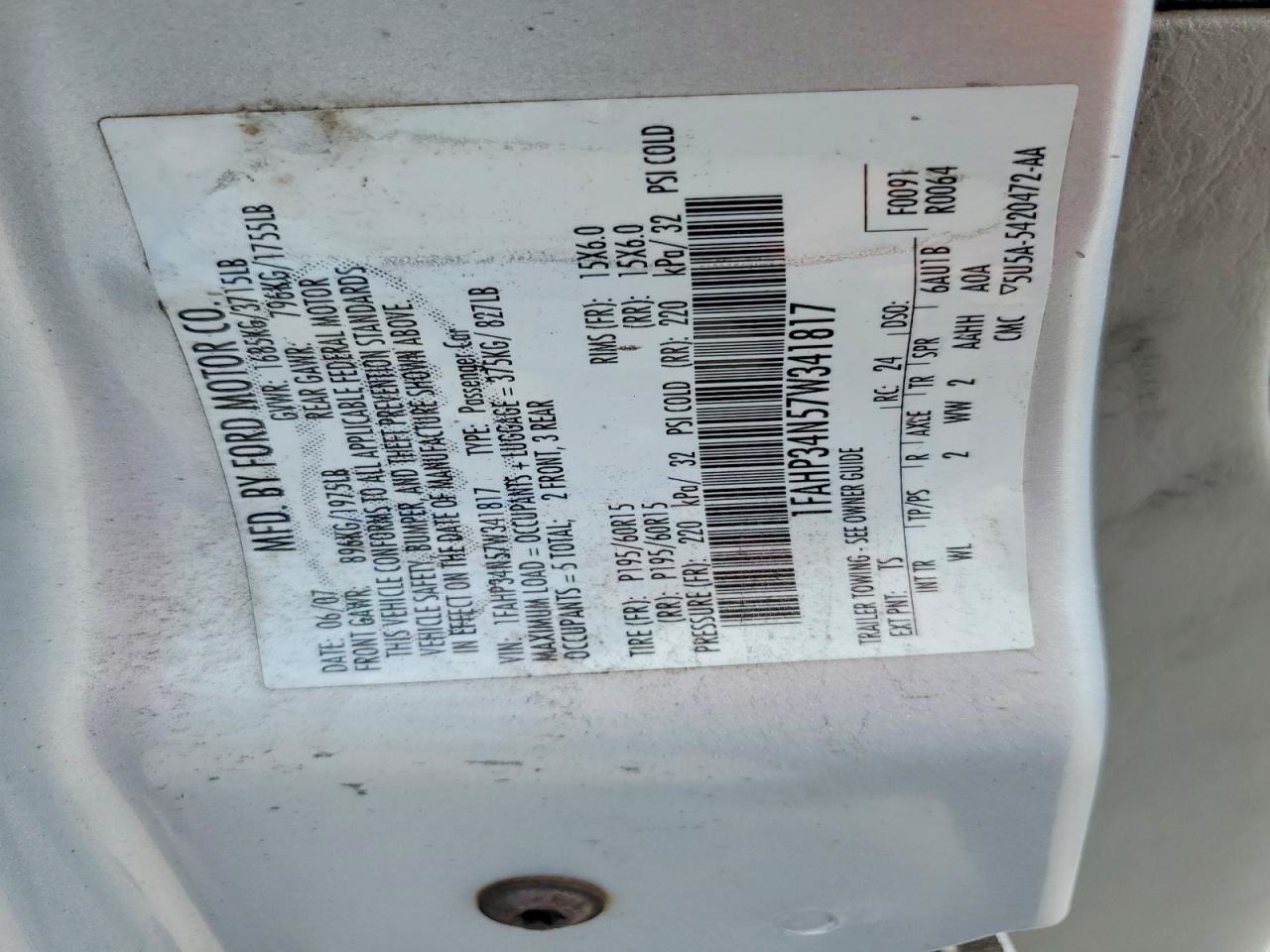 2007 FORD FOCUS