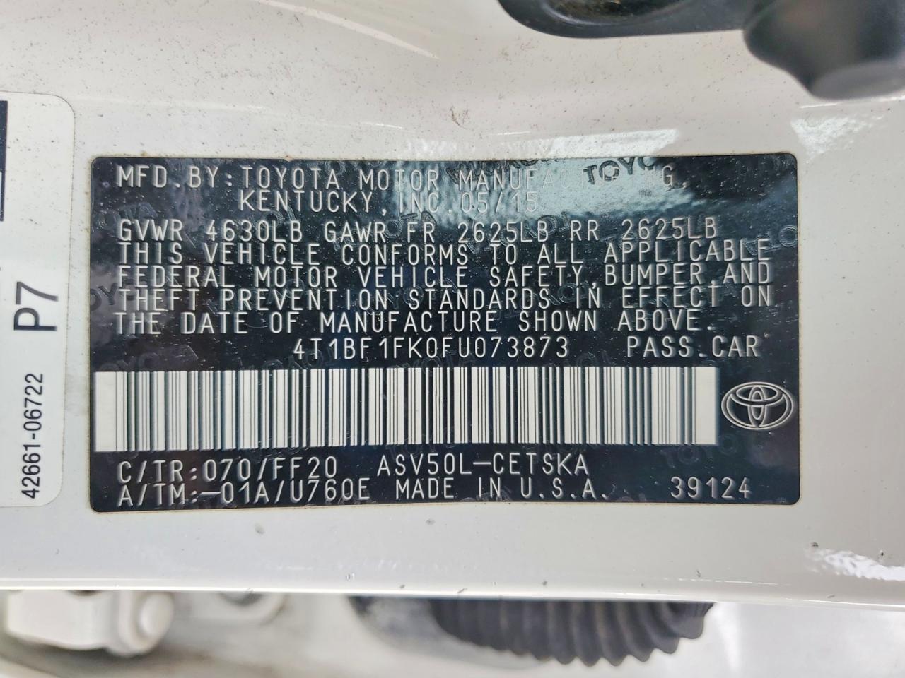 2015 TOYOTA CAMRY