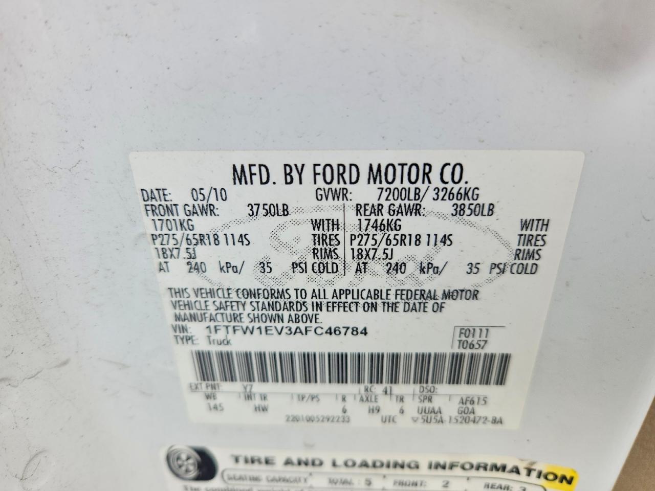 2010 FORD F150