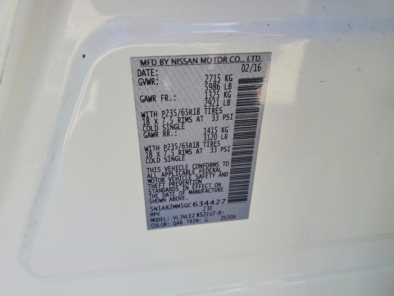 2016 NISSAN PATHFINDER