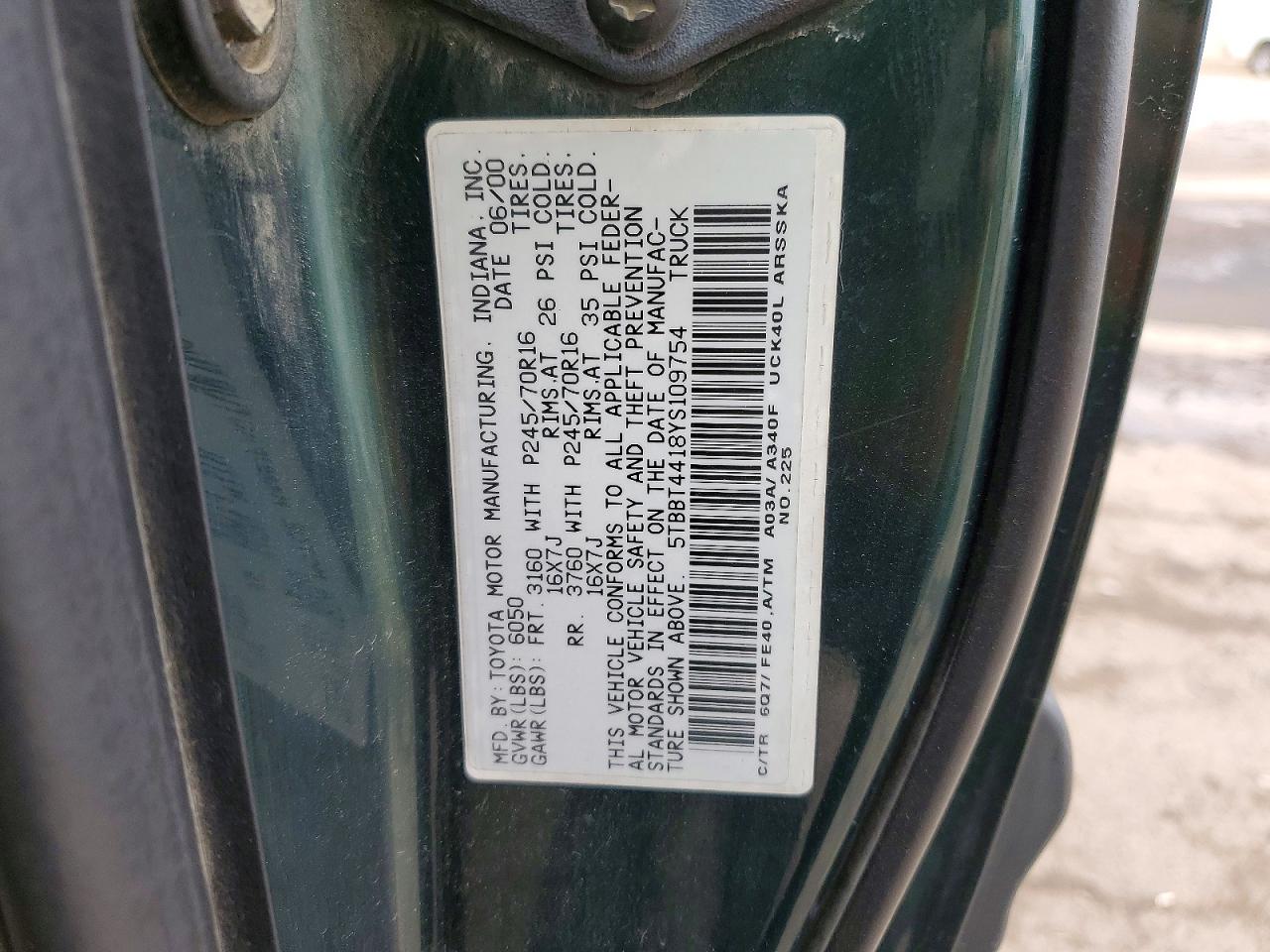 2000 TOYOTA TUNDRA