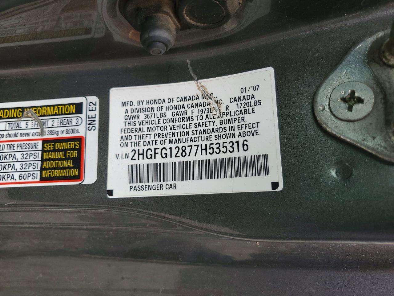 2007 HONDA CIVIC