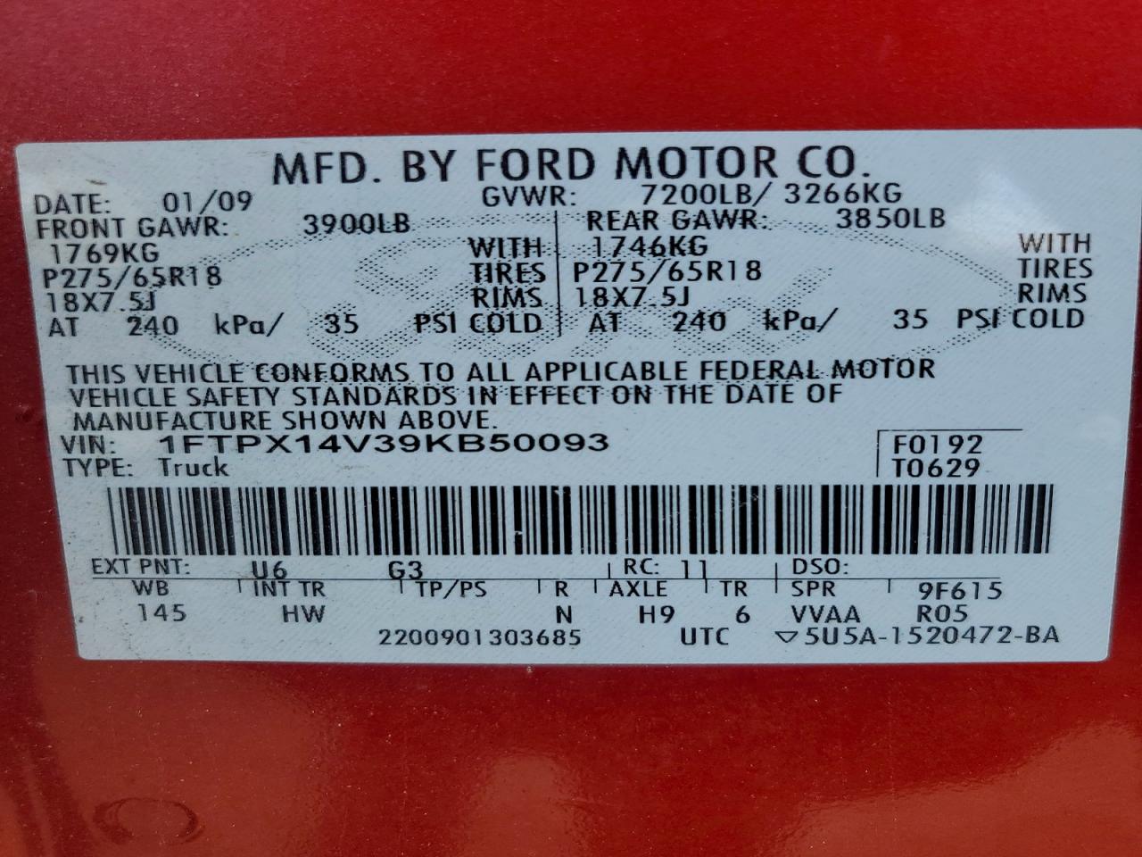 2009 FORD F150