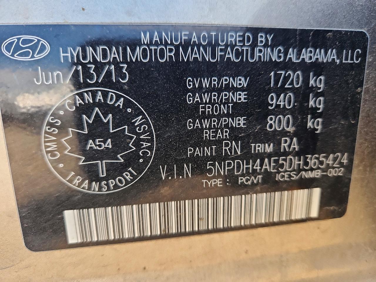 2013 HYUNDAI ELANTRA