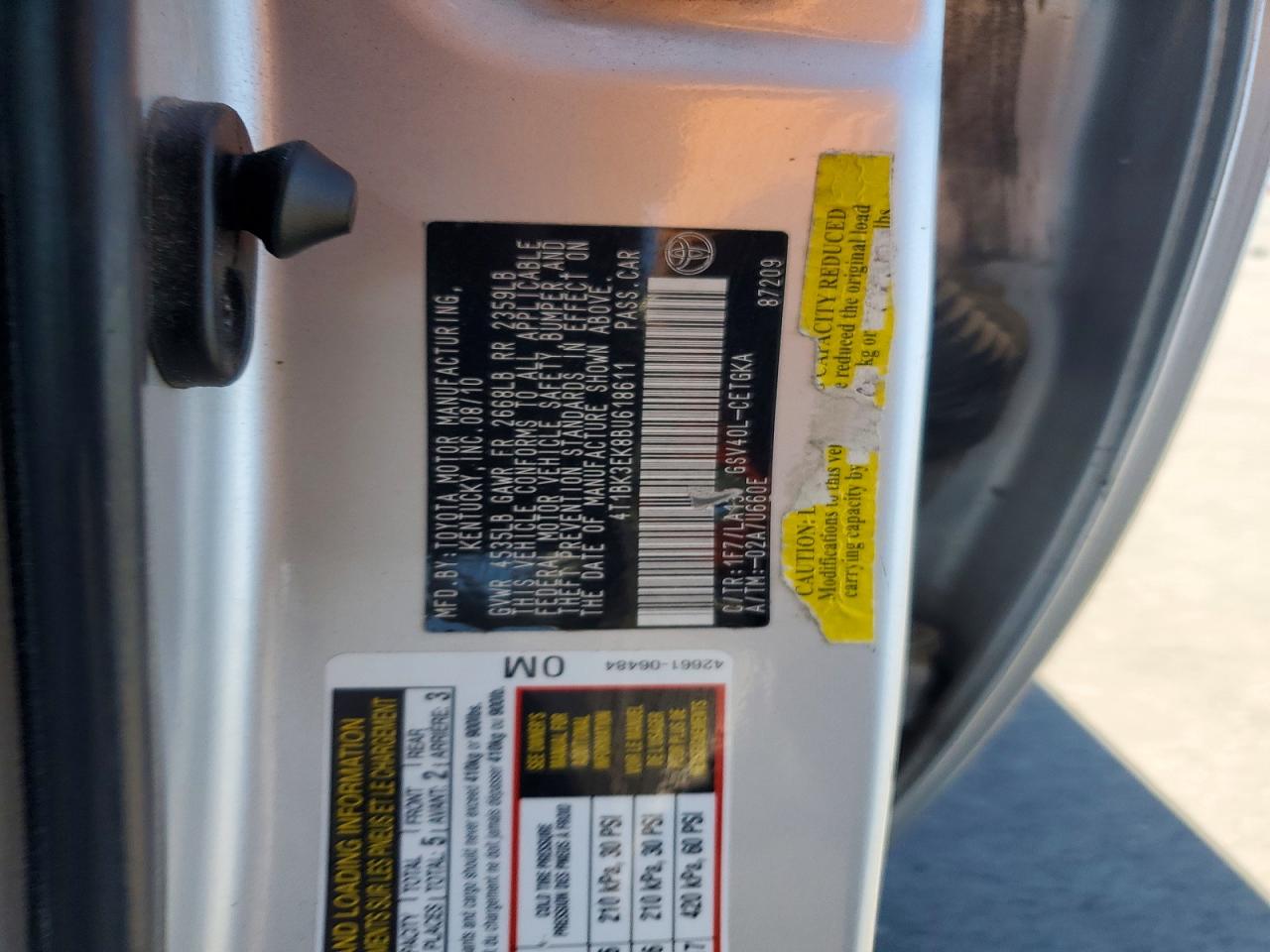 2011 TOYOTA CAMRY
