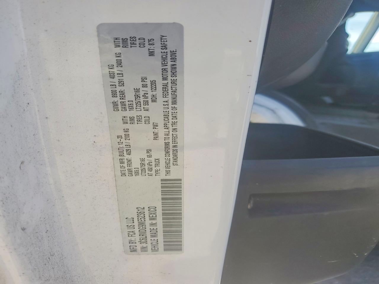 2021 RAM PROMASTER