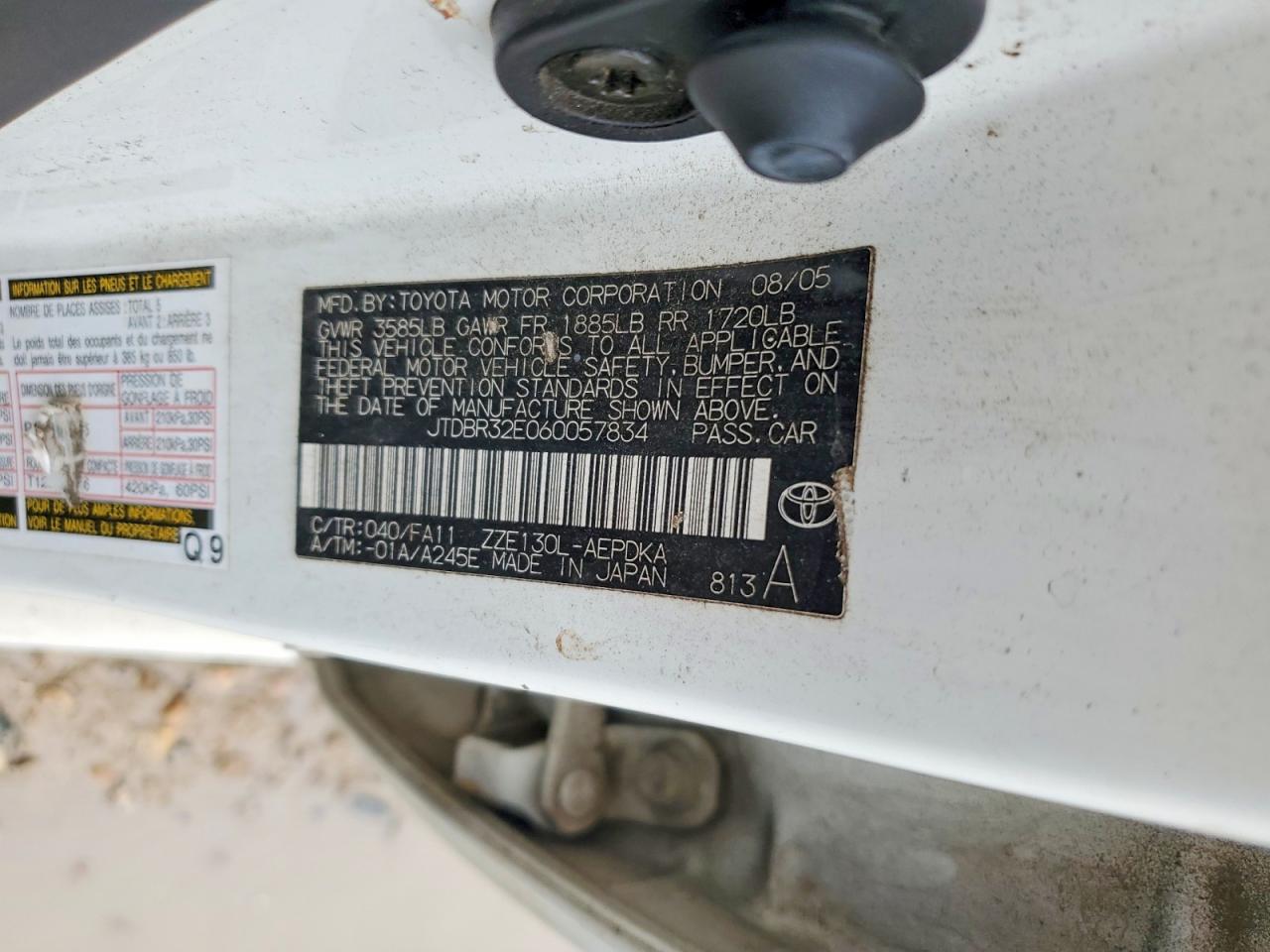 2006 TOYOTA COROLLA