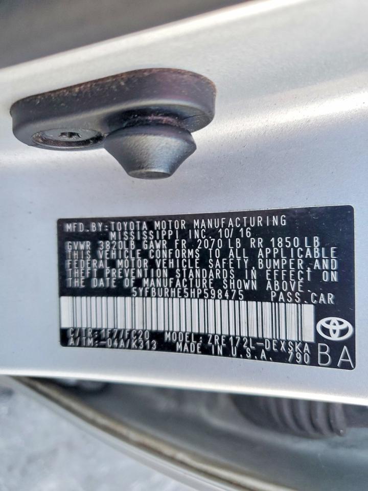 2017 TOYOTA COROLLA
