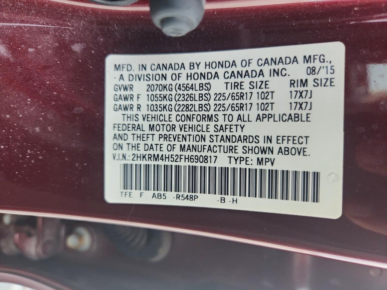 2015 HONDA CRV