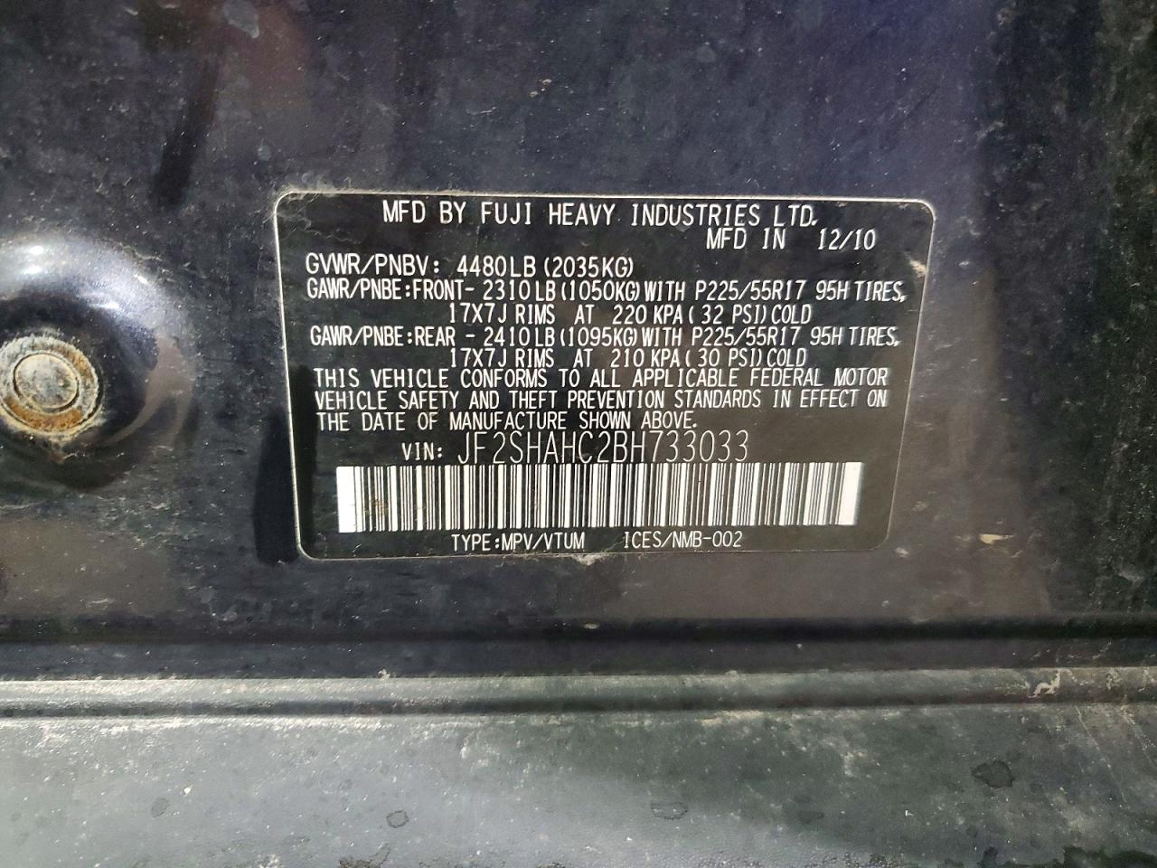 2011 SUBARU FORESTER
