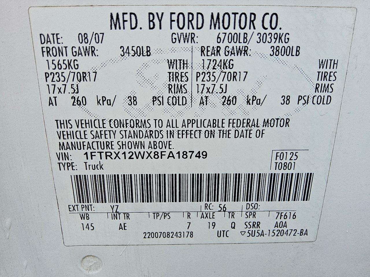 2008 FORD F150