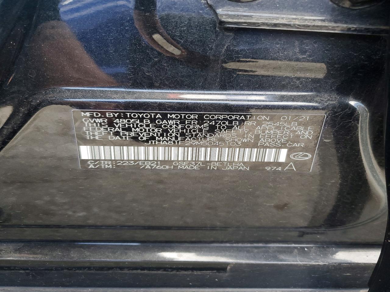 2021 LEXUS IS