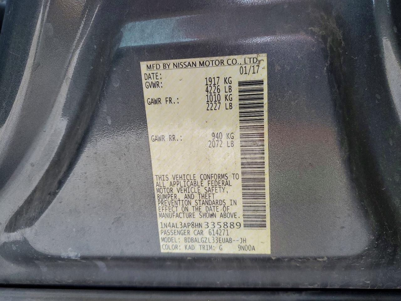 2017 NISSAN ALTIMA