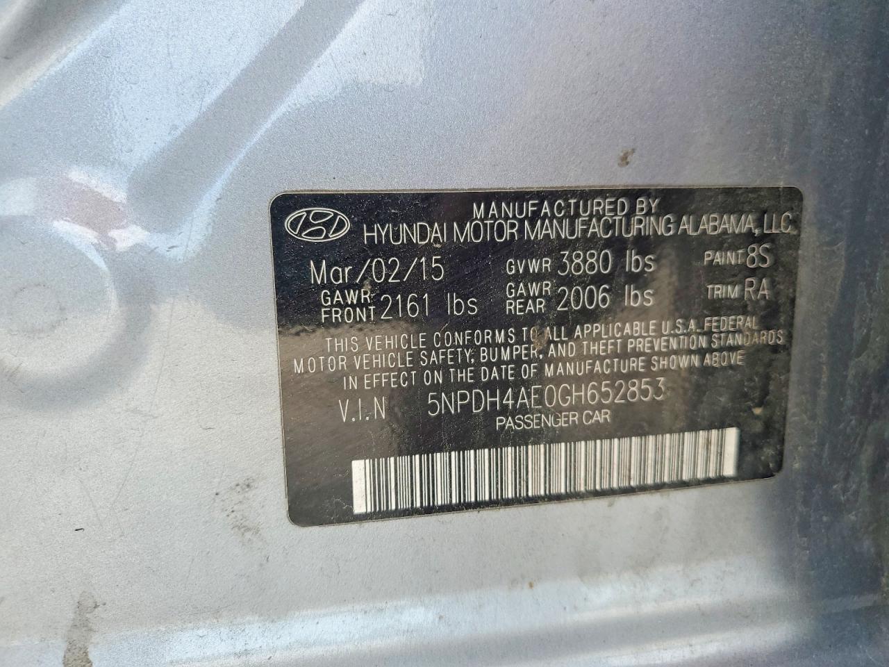 2016 HYUNDAI ELANTRA