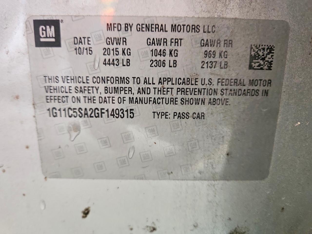 2016 CHEVROLET MALIBU