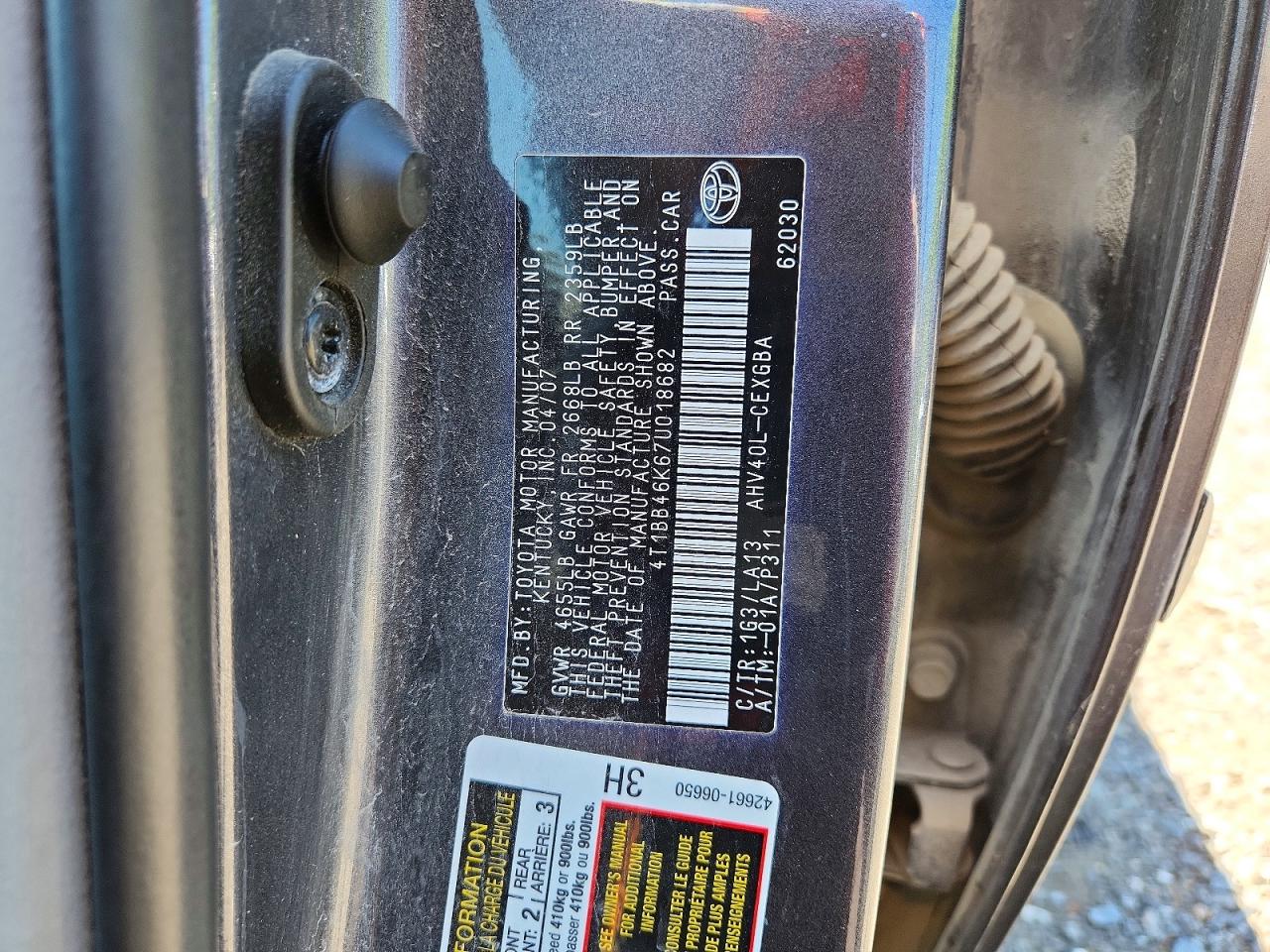 2007 TOYOTA CAMRY