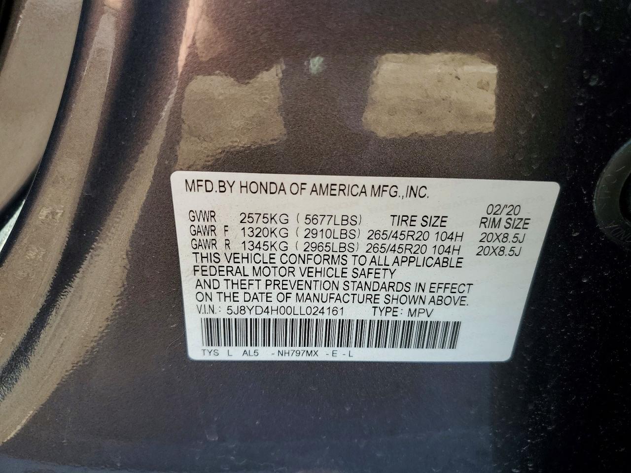 2020 ACURA MDX