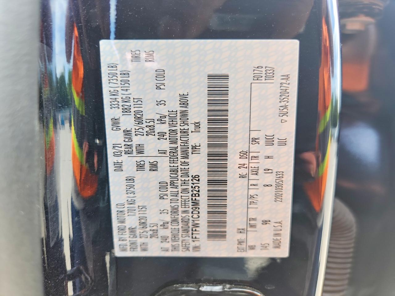2021 FORD F150