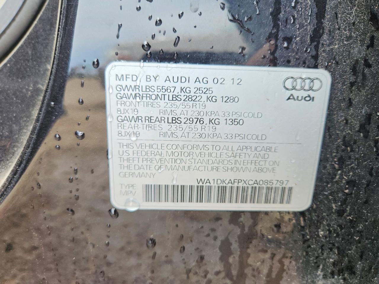 2012 AUDI Q5