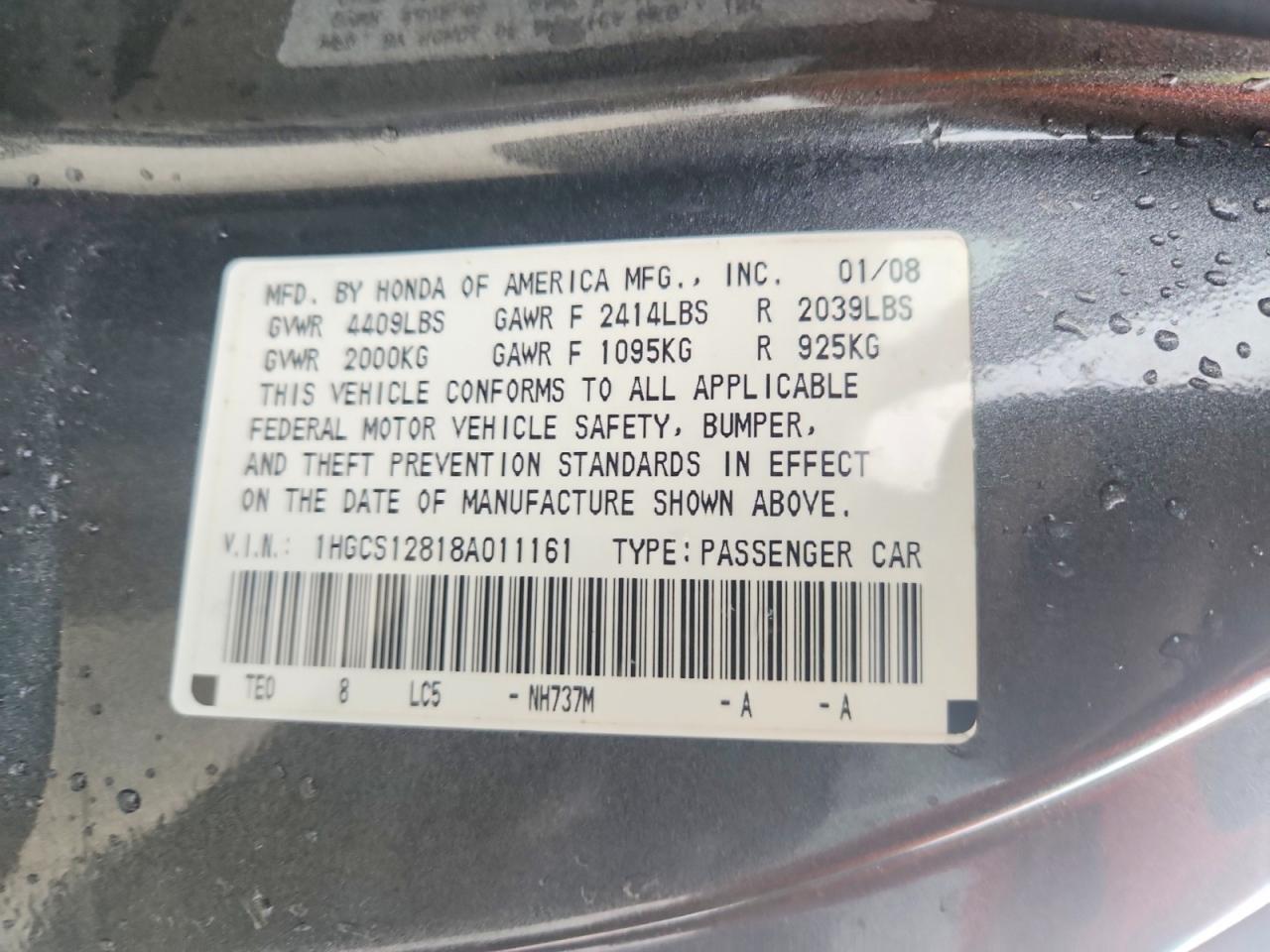 2008 HONDA ACCORD