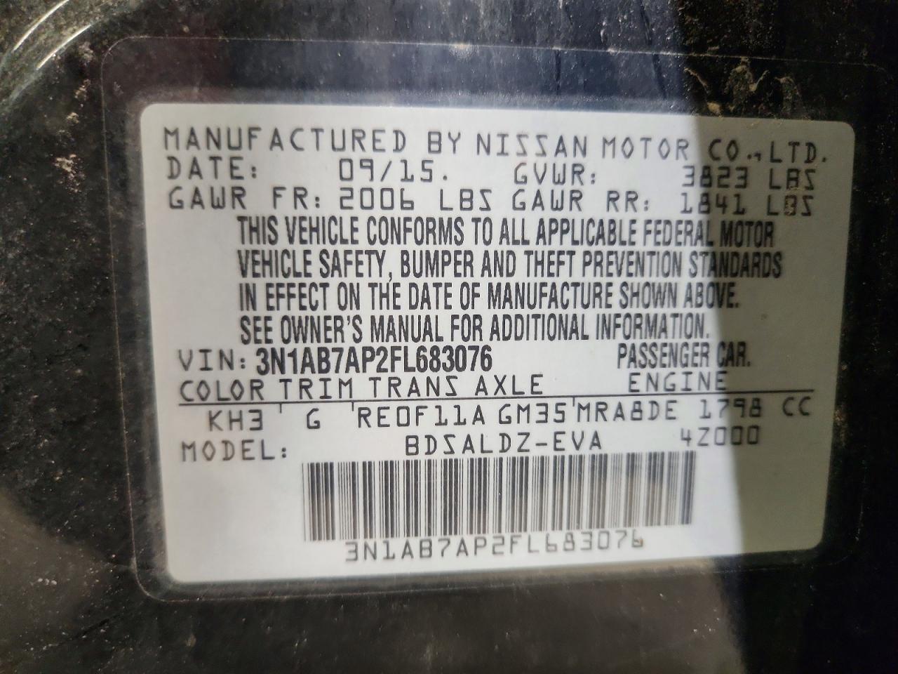 2015 NISSAN SENTRA