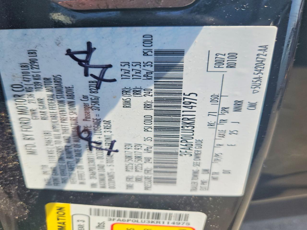 2019 FORD FUSION