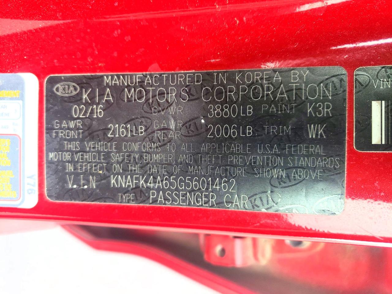 2016 KIA FORTE