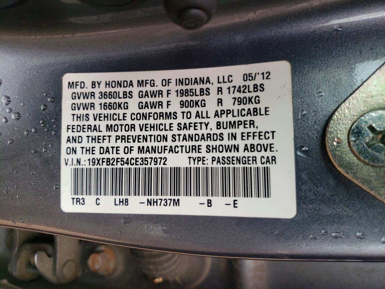 2012 HONDA CIVIC