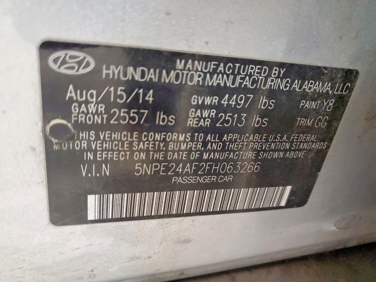 2015 HYUNDAI SONATA