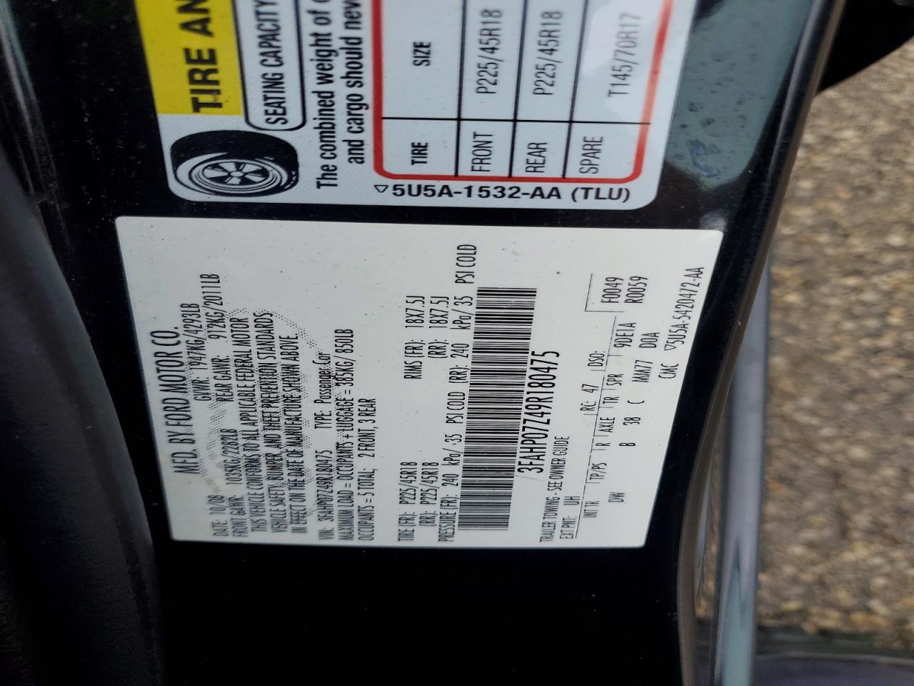 2009 FORD FUSION