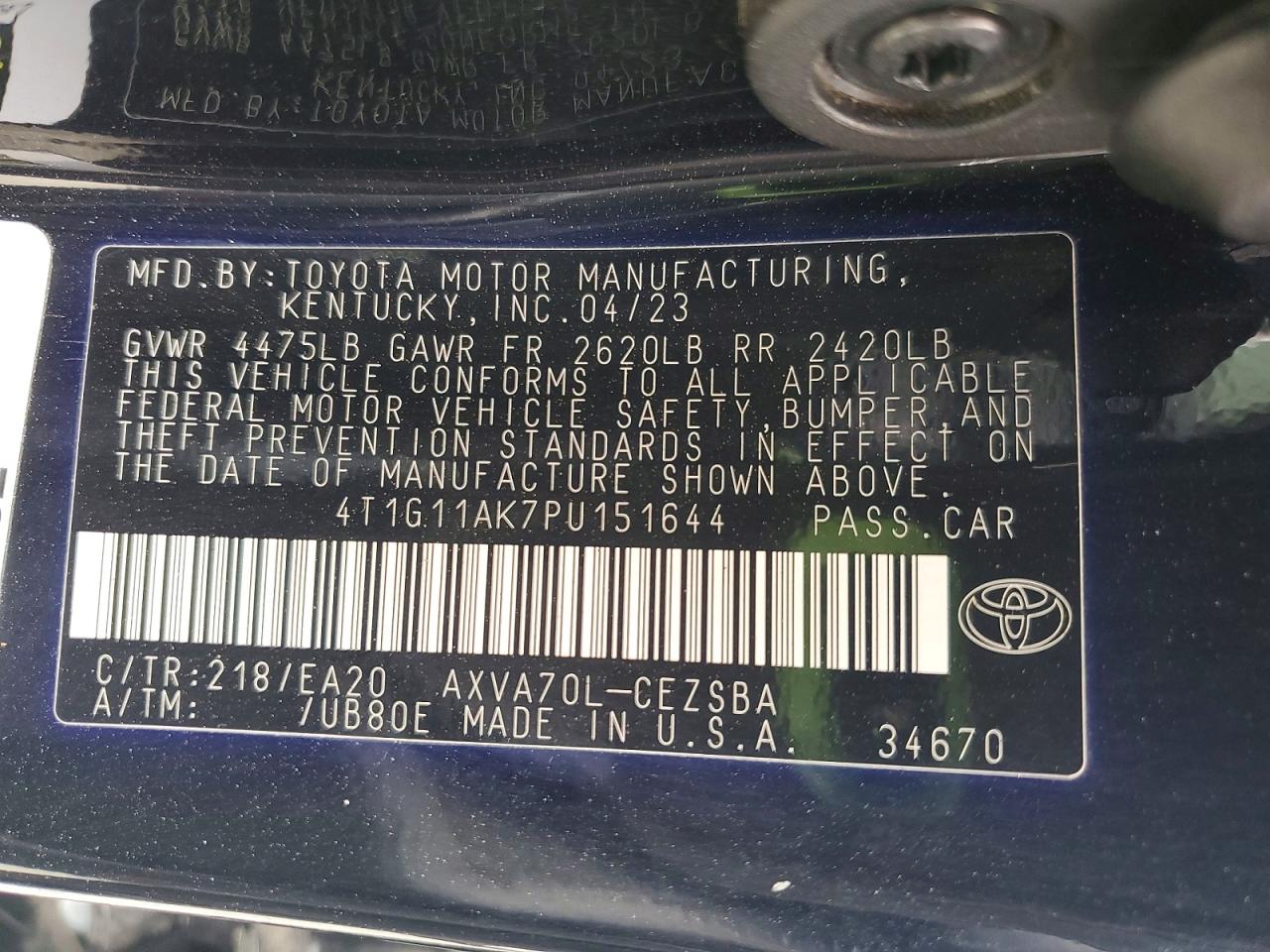 2023 TOYOTA CAMRY