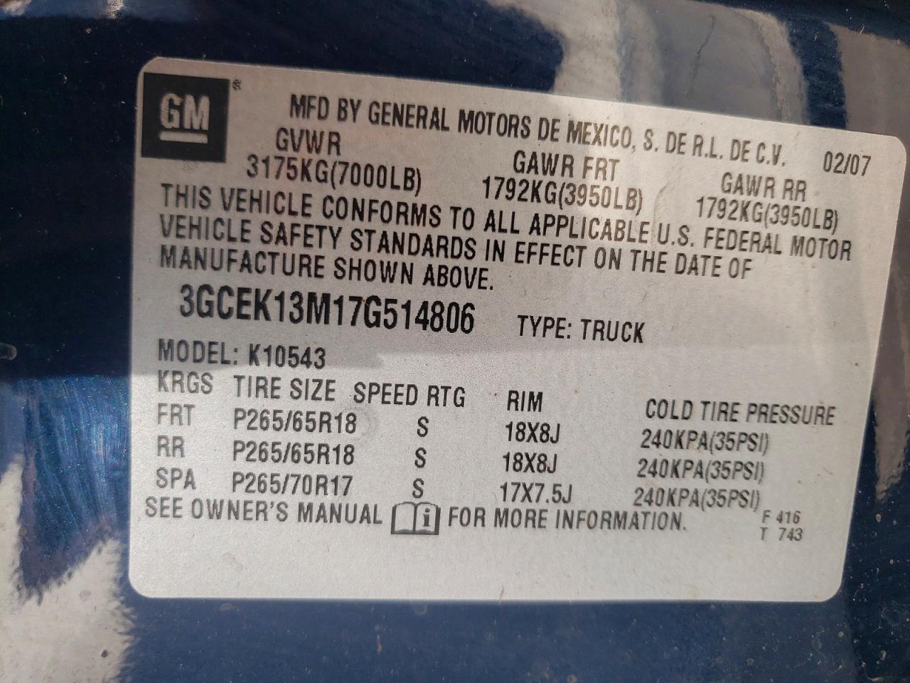 2007 CHEVROLET SILVERADO