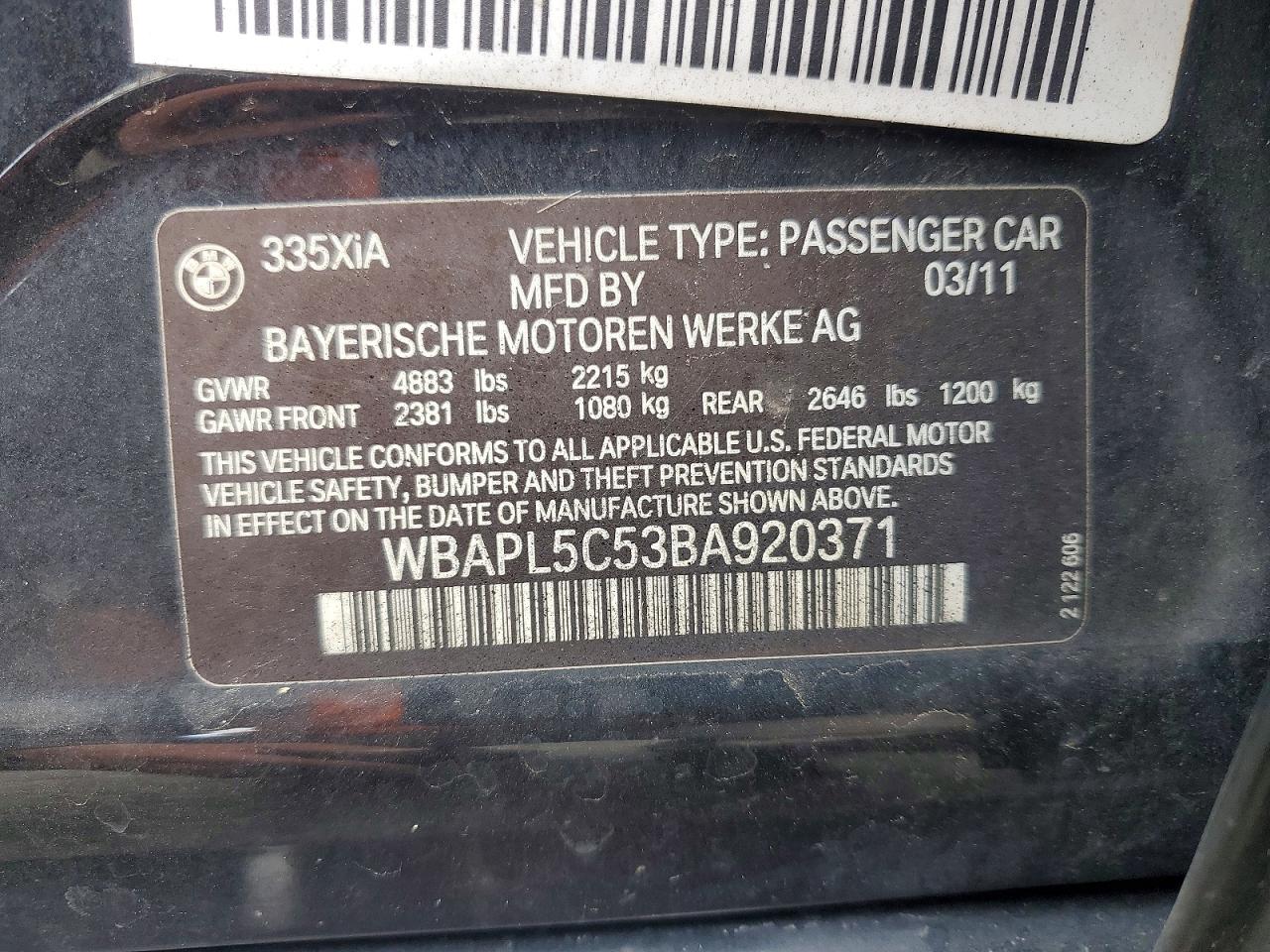 2011 BMW 3 SERIES