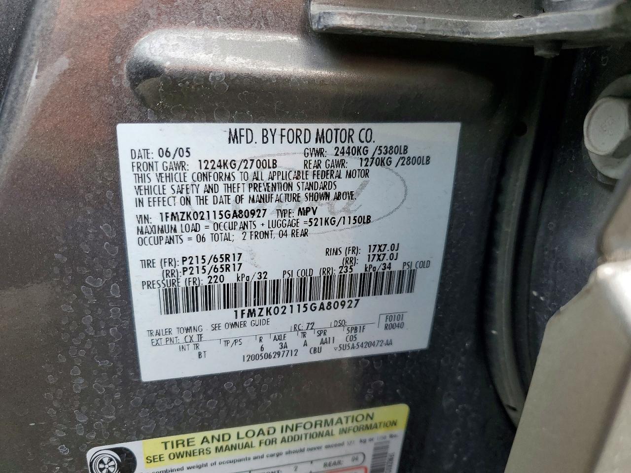 2005 FORD FREESTYLE