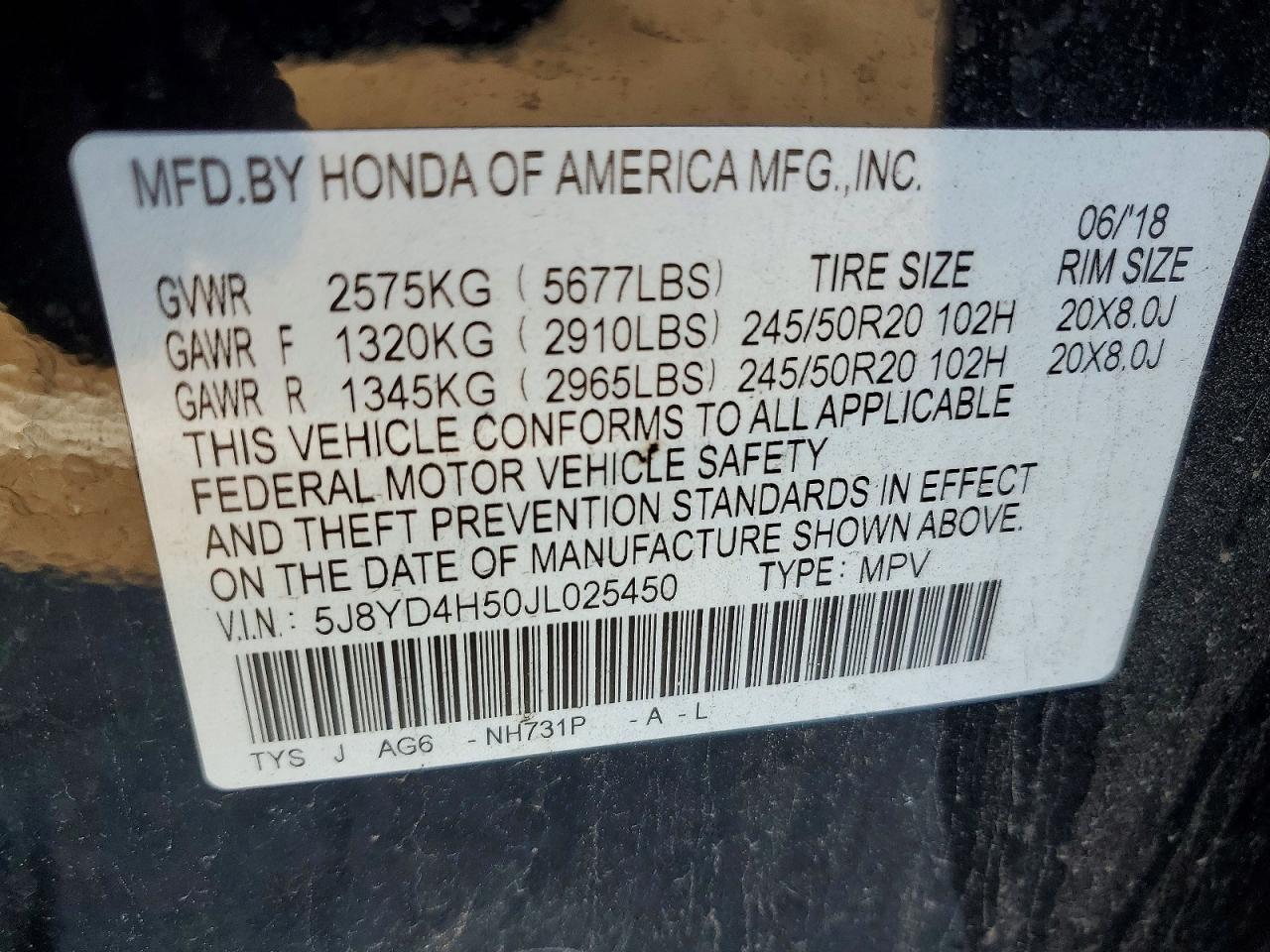 2018 ACURA MDX