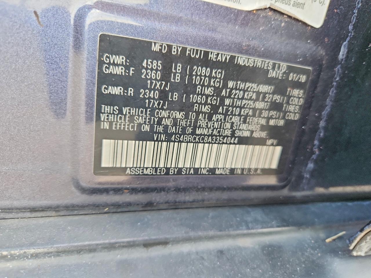 2010 SUBARU OUTBACK