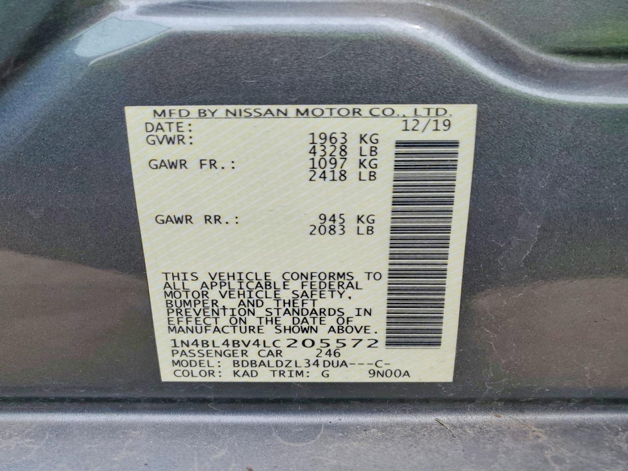 2020 NISSAN ALTIMA