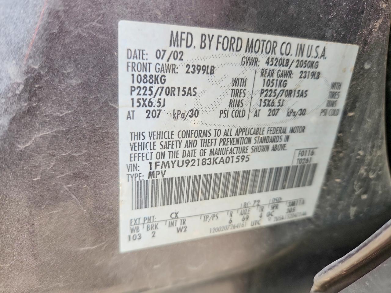 2003 FORD ESCAPE