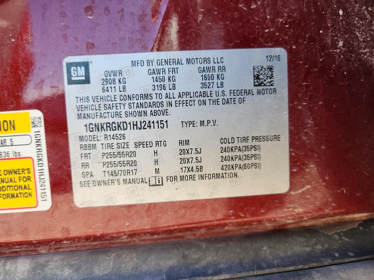 2017 CHEVROLET TRAVERSE