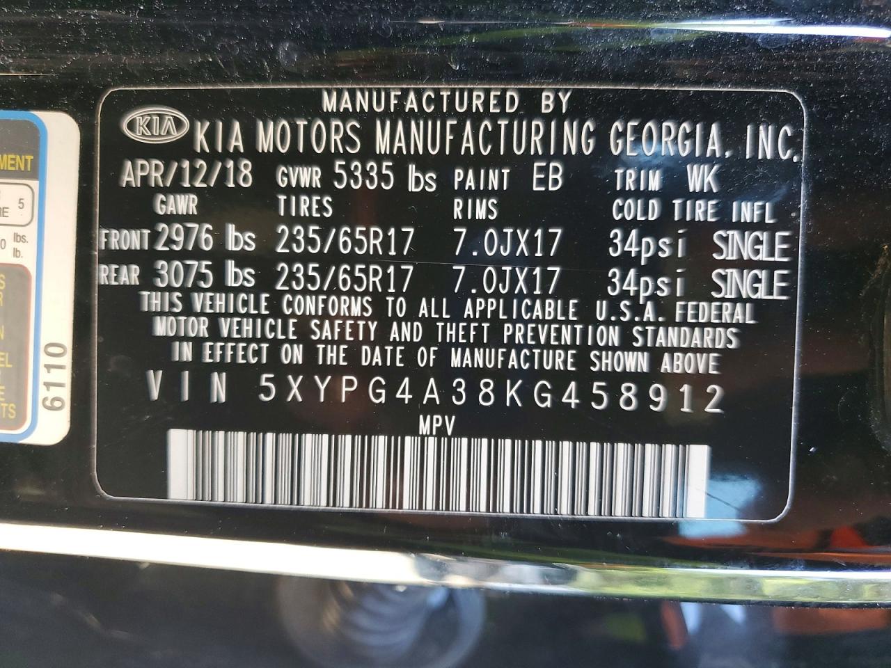 2019 KIA SORENTO