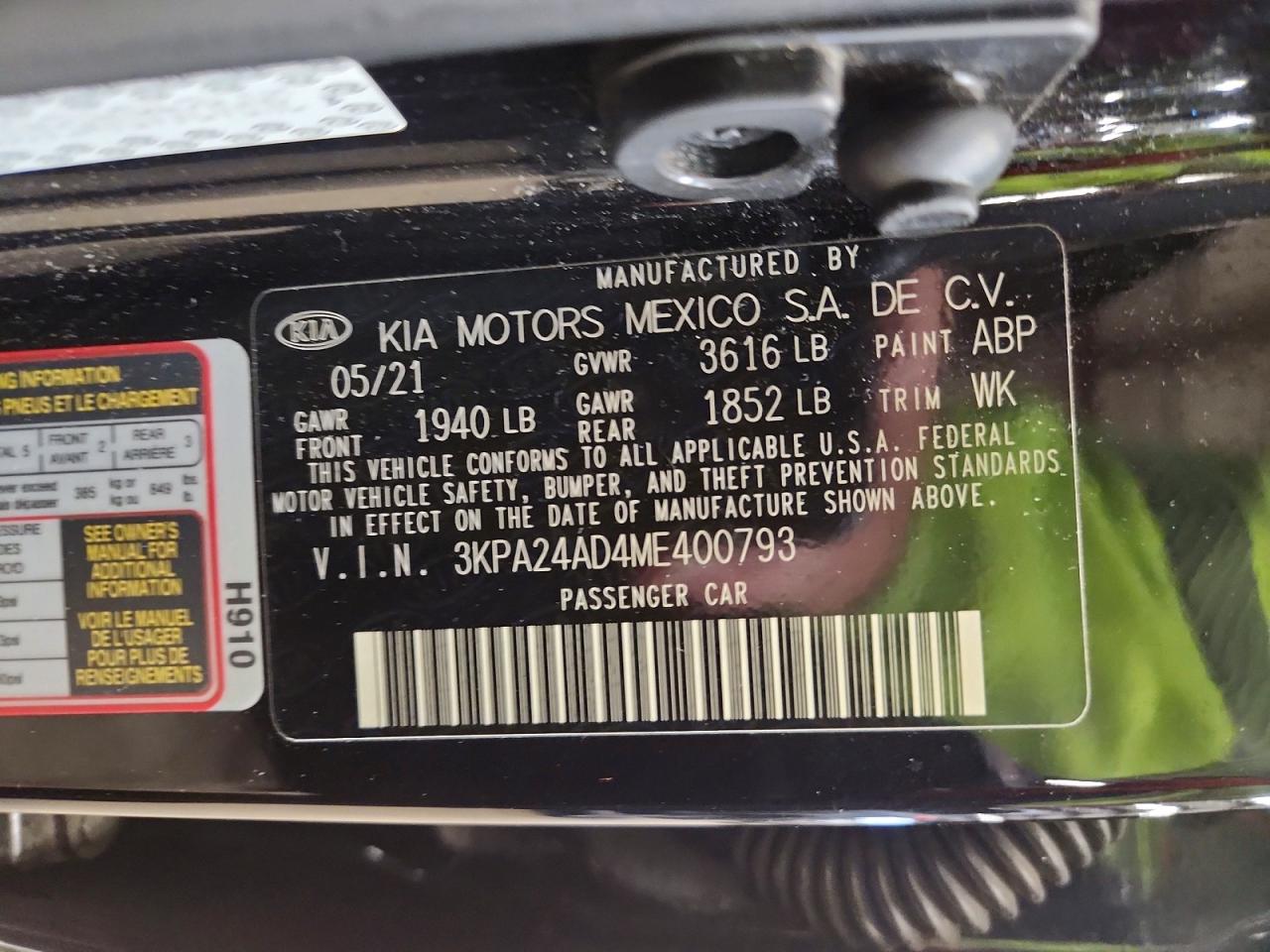 2021 KIA RIO