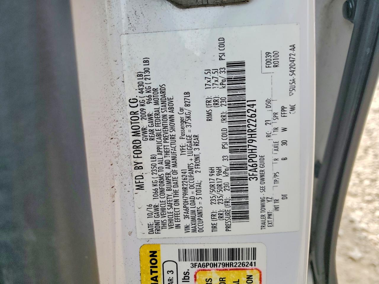2017 FORD FUSION