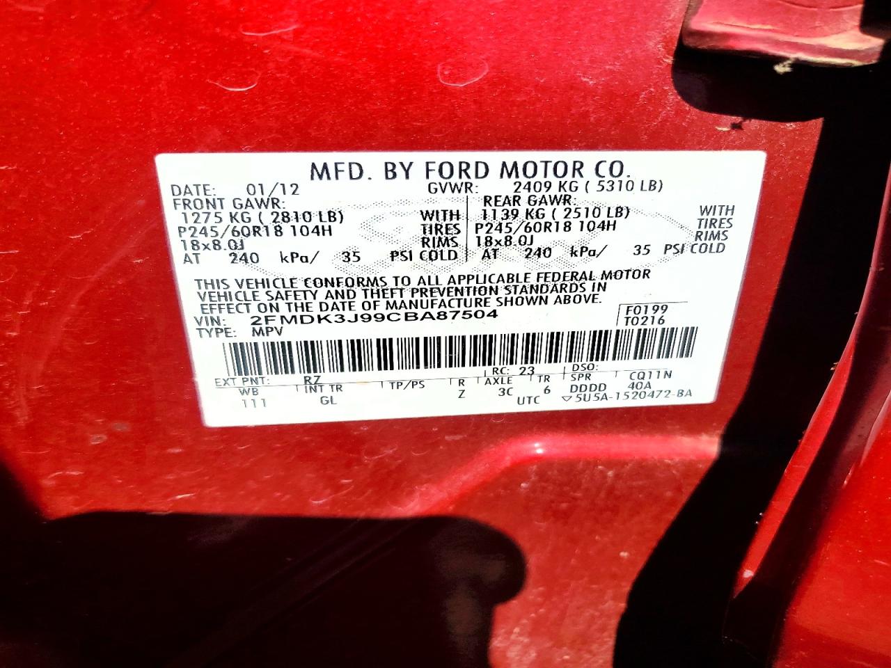 2012 FORD EDGE