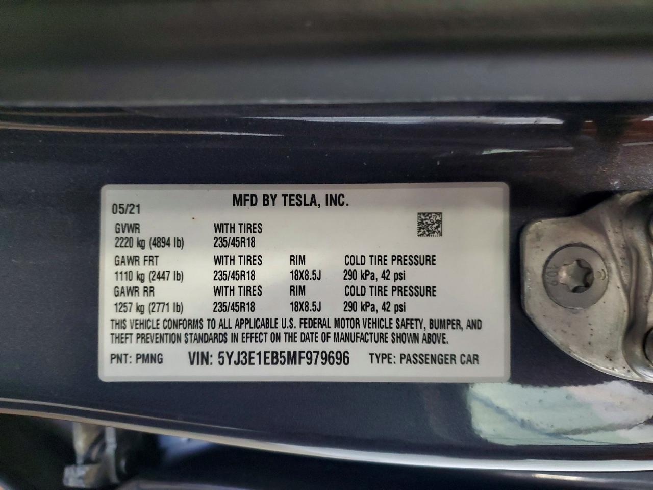 2021 TESLA MODEL 3