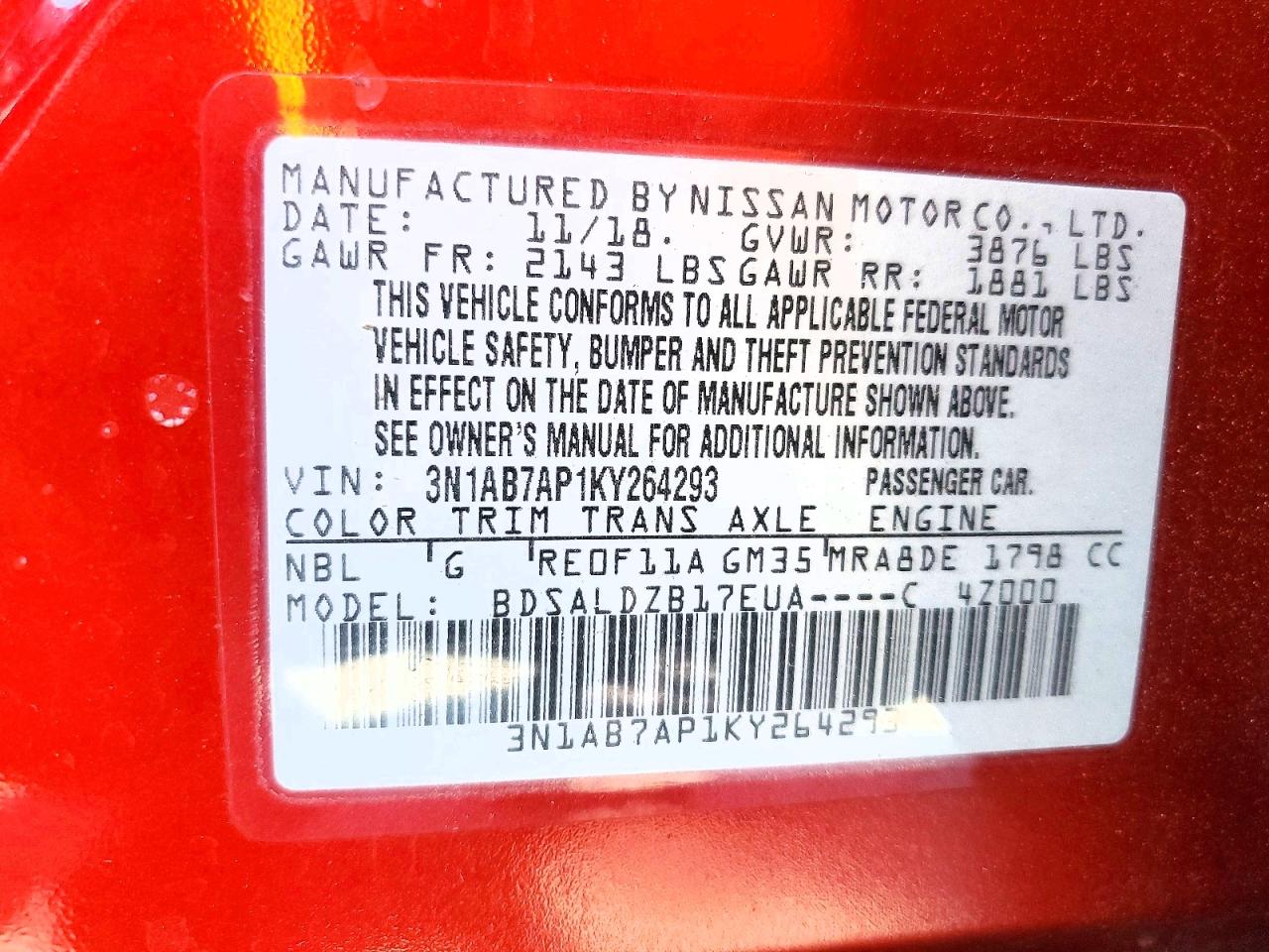 2019 NISSAN SENTRA