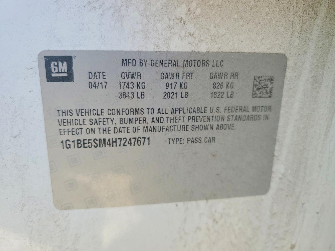 2017 CHEVROLET CRUZE