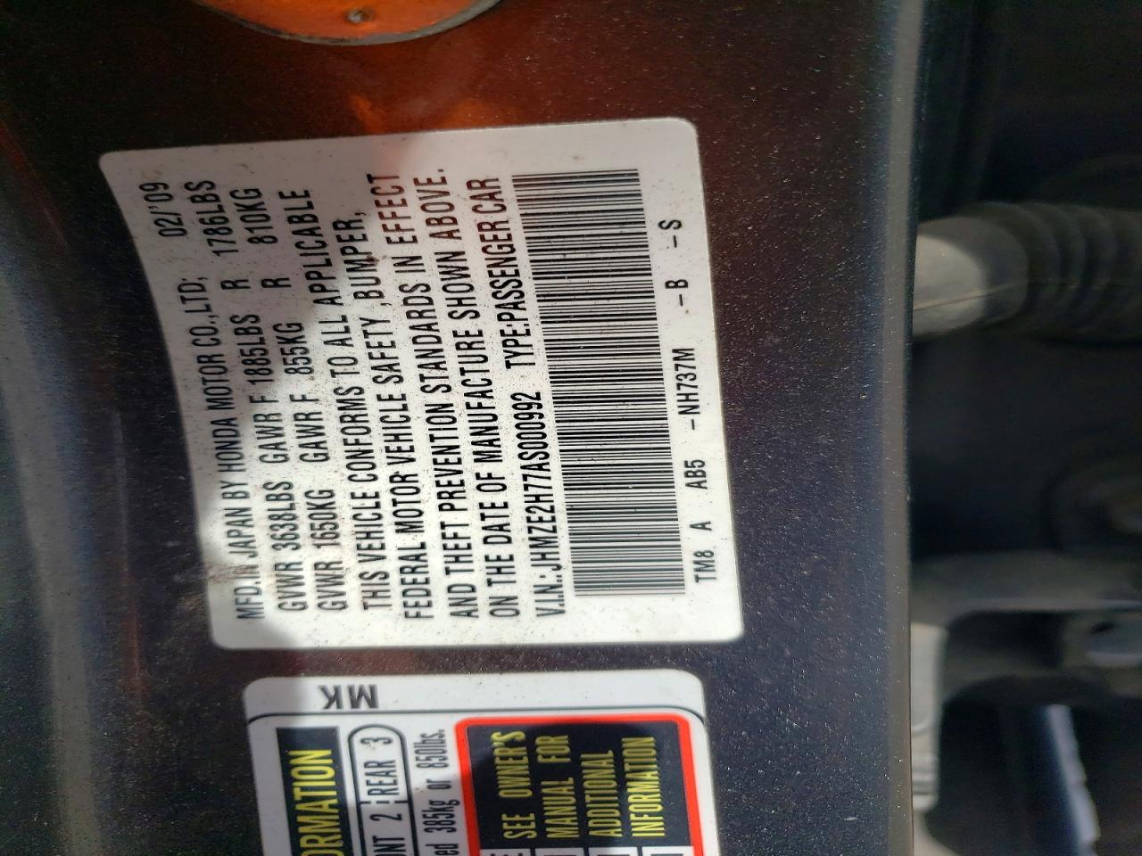 2010 HONDA INSIGHT